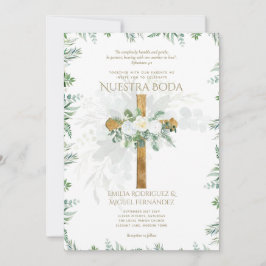 Elegante Invitación De Boda Católica Bilingüe Inv Einladung