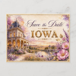 Elegante Iowa Save-the-Date-Hochzeits-Einladung Postkarte