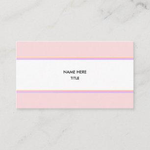Elegante Ipanema Rosa Streifen auf Weiß Visitenkarte