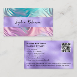 Elegante Iridescent and Lila Foil Business Card Rabattkarte
