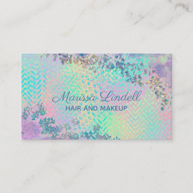 Elegante Iridescent Glitzer Business Card Visitenkarte (Vorderseite)