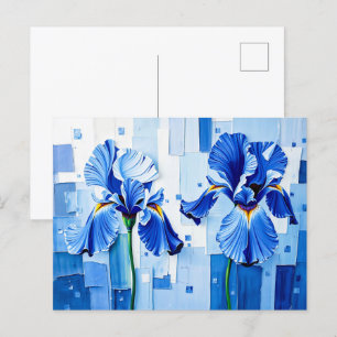 Elegante Iris im modernen Abstrakten Stil Feiertagspostkarte