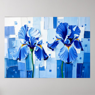 Elegante Iris im modernen abstrakten Stil Poster