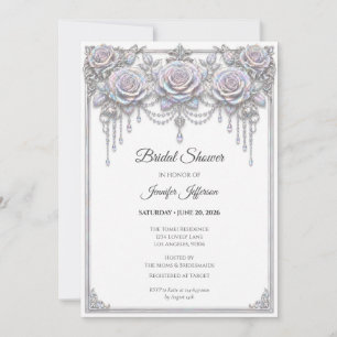 Elegante irisierende florale Brautparty Einladung