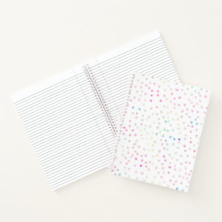 Elegante irisierende Glitterpunkte Weiß Design Notizbuch