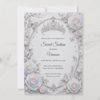 Elegante irisierende Prinzessin Sweet 16 Einladung