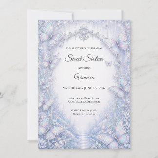 Elegante irisierende Prinzessin Sweet 16 Einladung