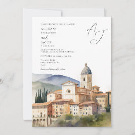 Elegante italienische Hochzeit in Urlaubsort Einladung
