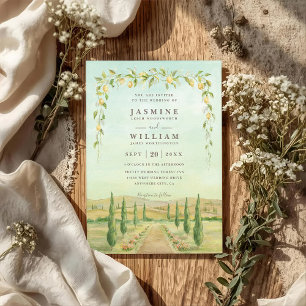 Elegante Italienische Hochzeit mit Rustikalem QR-C Einladung