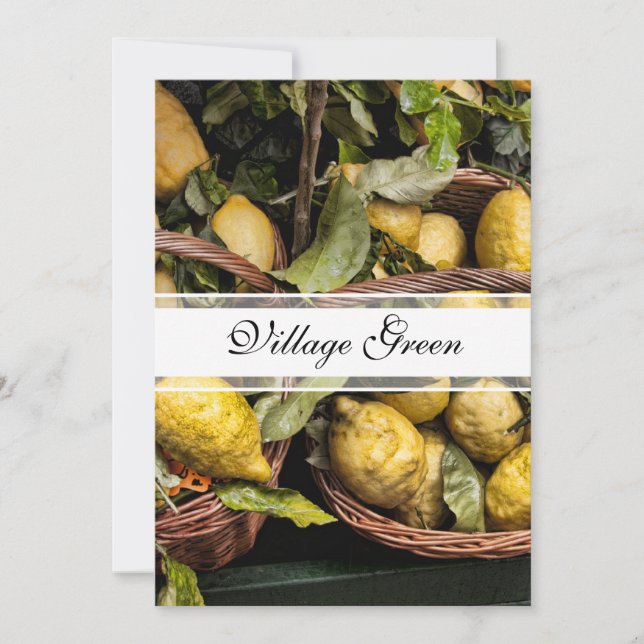 Elegante italienische Lemons in einem Korb Einladung (Vorderseite)