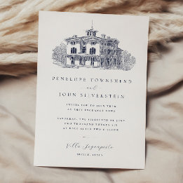 Elegante italienische Villa Hochzeitsdestination Einladung