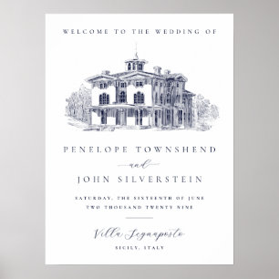 Elegante italienische Vintage-Villa Willkommens-Ho Poster