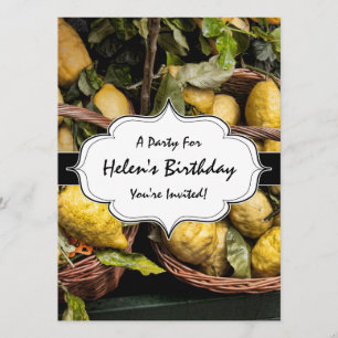 Elegante italienische Zitronen in einem Korb Einladung
