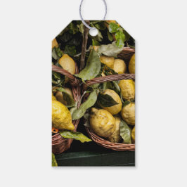 Elegante italienische Zitronen in einem Korb Geschenkanhänger