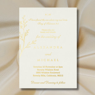 Elegante Ivory-Bibelvers-Christliche Hochzeit Folieneinladung