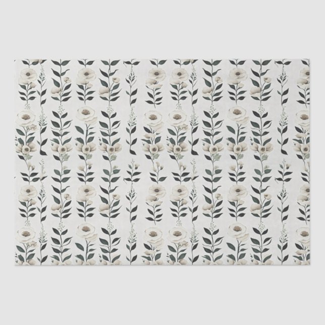 Elegante Ivory-Blume Seidenpapier (Vorderseite)