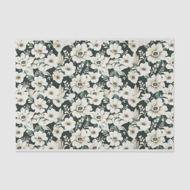 Elegante Ivory-Blume Seidenpapier (Vorderseite)