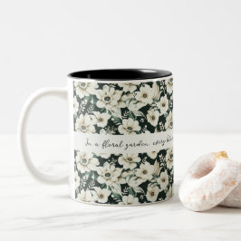 Elegante Ivory-Blume Zweifarbige Tasse