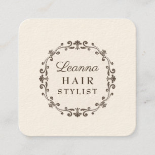 Elegante Ivory Cream Hair Stylist Termine Karten