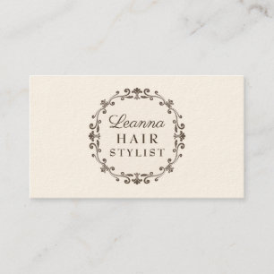 Elegante Ivory Cream Hair Stylist Termine Karten