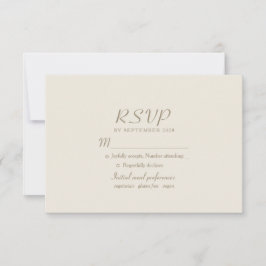 Elegante Ivory Gold Wedding RSVP Karte