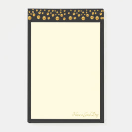 Elegante Ivory & Golden Confetti auf schwarzem Rah Post-it Klebezettel