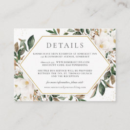 Elegante Ivory Magnolia Blumenzettel Begleitkarte