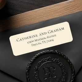 Elegante Ivory Minimalistisch Wedding Rücksendeadr