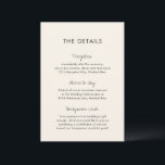 Elegante Ivory Moderne Hochzeit Begleitkarte<br><div class="desc">Moderne Hochzeitskarte mit einem einfachen und minimalen Design mit den Headern in einem zeitgenössischen handgeschriebenen Skript. Die Rückseite hat Ihr Monogramm. Die Farbpalette ist cremefarben und kann im Designbearbeitungstool geändert werden. Dieses zeitgenössische Design funktioniert für jeden Hochzeitsstil.</div>