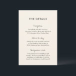 Elegante Ivory Moderne Hochzeit Begleitkarte<br><div class="desc">Moderne Hochzeitskarte mit einem einfachen und minimalen Design mit den Headern in einem zeitgenössischen handgeschriebenen Skript. Die Rückseite hat Ihr Monogramm. Die Farbpalette ist cremefarben und kann im Designbearbeitungstool geändert werden. Dieses zeitgenössische Design funktioniert für jeden Hochzeitsstil.</div>