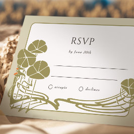 Elegante Ivory Sage and Gold RSVP Card Einladung