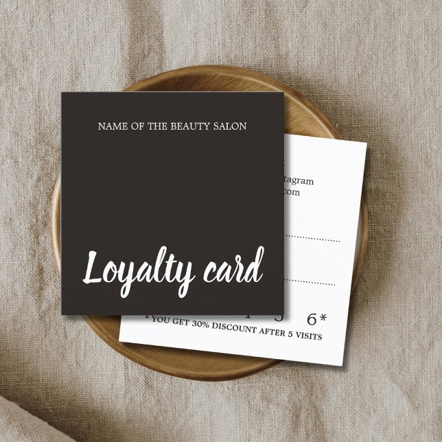 Elegante Ivory Schwarz-weiß Beauty Loyalty Card Treuekarte (Von Creator hochgeladen)