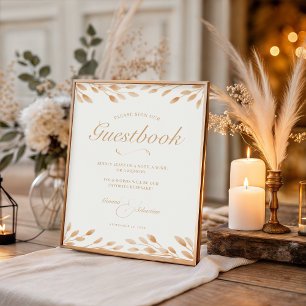 Elegante Ivory & Terracotta Wedding Gästebuch Prin