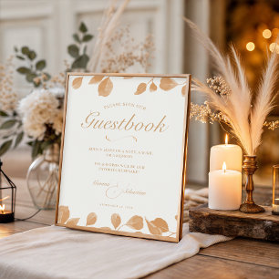 Elegante Ivory & Terracotta Wedding Gästebuch Prin