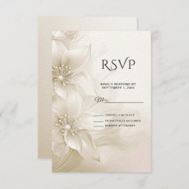 Elegante Ivory White Blume RSVP-Karte RSVP Karte