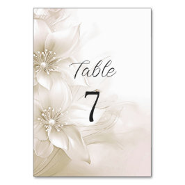 Elegante Ivory White Blume Tischnummer
