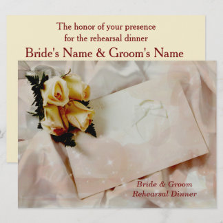 Elegante Ivory Yellow Roses Probe Dinner H Card Einladung
