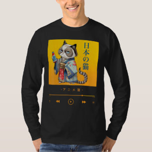 Elegante japanisch inspirierte Katze in traditione T-Shirt