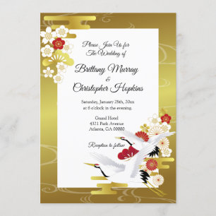 Elegante japanische Art-Hochzeit Einladung