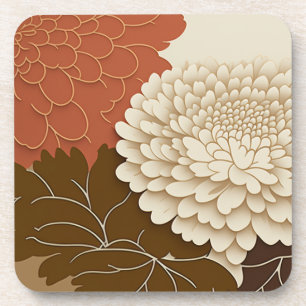 Elegante japanische Chrysanthemum Print-Untersetze Getränkeuntersetzer