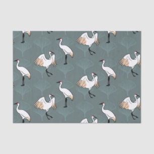 Elegante japanische Krane & Gingko-Blätter Seidenpapier