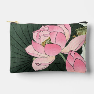 Elegante japanische Lotus Blume - Vintage Kunst Zubehörtasche
