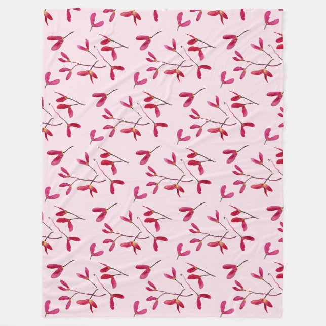Elegante japanische Rote Maple Tree Seeds Wasserfa Fleecedecke (Vorderseite)