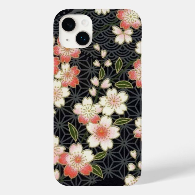 Elegante japanische Waschi Origami-Kirschblüten Case-Mate iPhone Hülle (Rückseite)