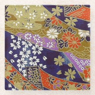 Elegante japanische Washi Origami Moderne Blume Glasuntersetzer