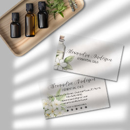 Elegante Jasmine Watercolor Blume Essenzielle Öle Visitenkarte