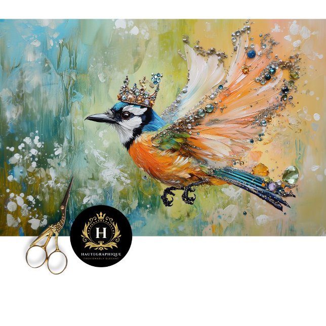 Elegante Jewel Gestricke Bird Art Decoupage Seidenpapier (Von Creator hochgeladen)