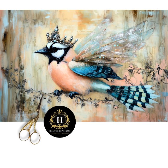 Elegante Jewel Gestricke Bird Art Decoupage Seidenpapier (Von Creator hochgeladen)