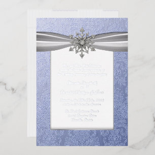 Elegante Jeweled Snowflake Wedding Foil Einladung