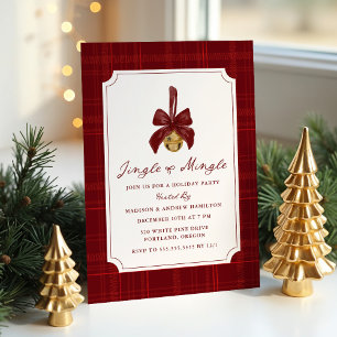 Elegante Jingle-and-Mingle-Karo-Weihnachtsfeier Einladung